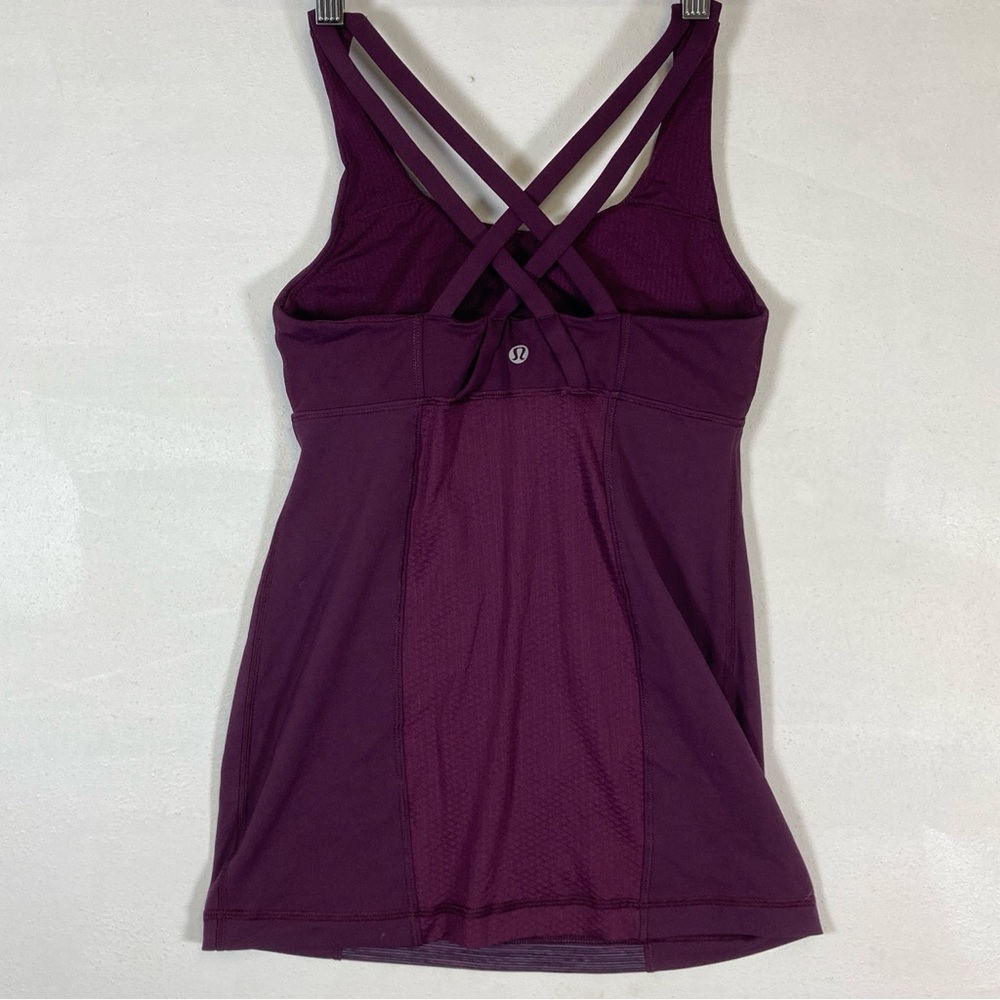 Lululemon Energy Tank Top Women’s Size 8 Purple Striped Gym Yoga Running Sport - Picture 2 of 11